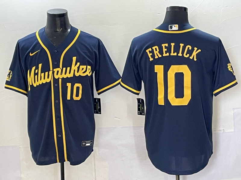 Men Milwaukee Brewers #10 Frelick blue  MLB 2025 Nike Jersey 002